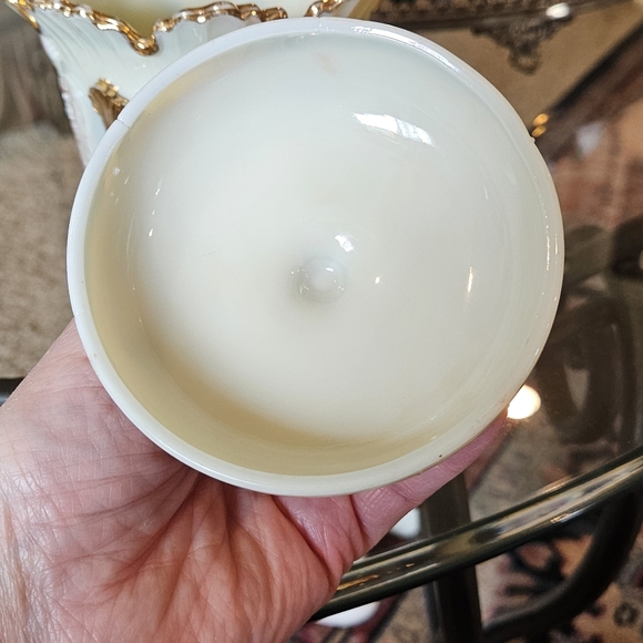 Northwood Inverted Fan Sugar Creamer Spooner Uranium Custard Glass Antique EAPG - Picture 11 of 16